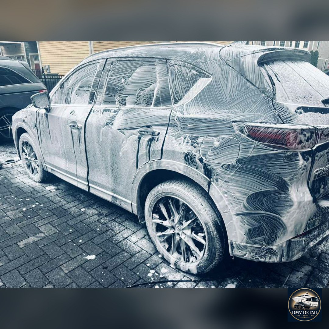 Mazda CX-5 during a professional exterior foam wash